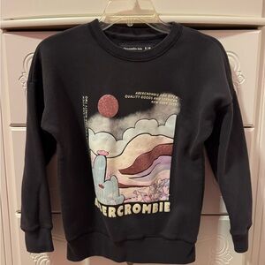 Abercrombie Kids Black Graphic Crewneck Sweater